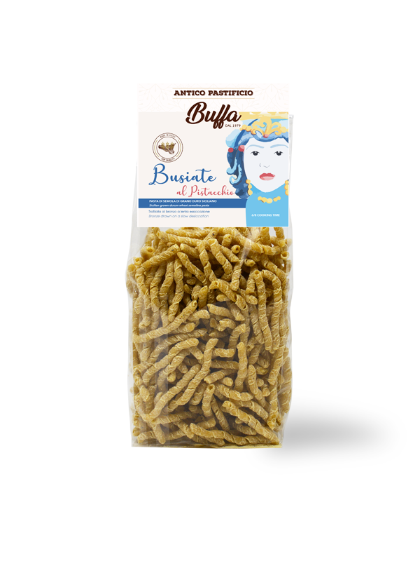 Busiata di semola di grano duro siciliano al pistacchio